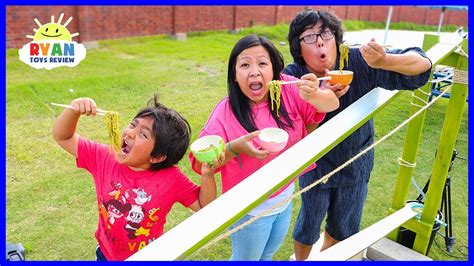 DIY Japanese Bamboo Noodle Slide Family Fun Activities!!!.